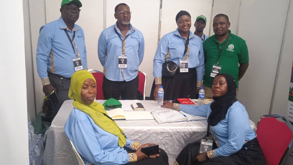 ICCIU exhibition officials at the chamber's registration desk during a national expo