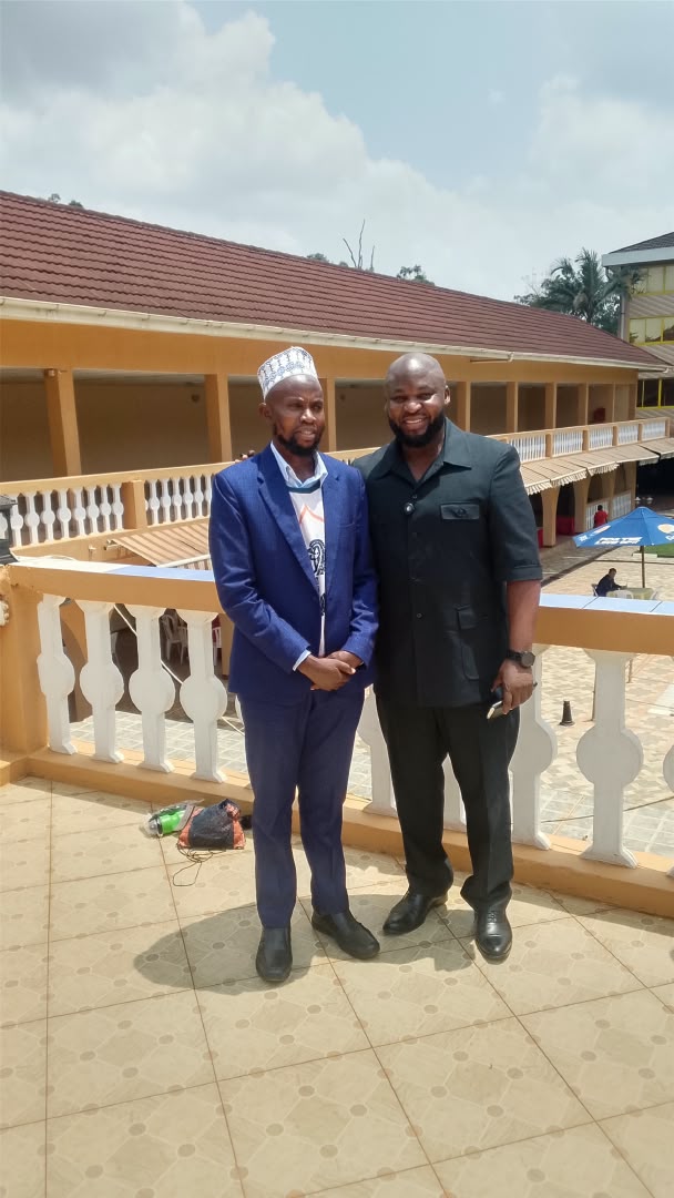 Secretary General Mr Kigonya Erias with Ugandan businessman Hajj Bakaluba Yasin