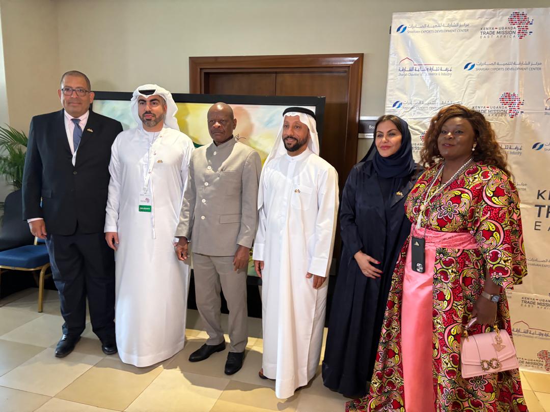 ICCIU delegation with Sharjah Chamber of Commerce leaders at the Kenya–Uganda Trade Mission